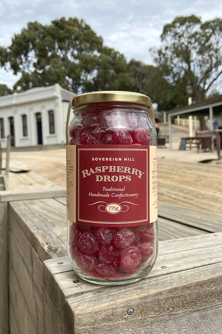 Raspberry Drops 775g The Online Shop at Sovereign Hill