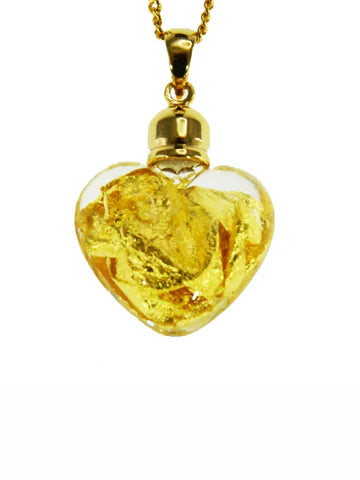 Heart Glass Gold Pendant