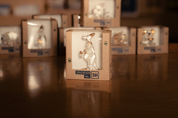 Kangaroo and Joey Glass Animal