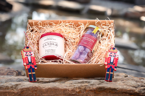 Raspberry Drops and Red Candle Hamper