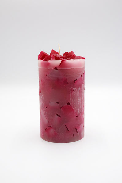 Raspberry Drop Floral Candle